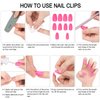 Hommtina 24 Packs Medium Coffin Fake Nails Full Cover, Acrylic Short Ballerina False Nail tips with Nail Glue, Nail File for Nail Art DIY