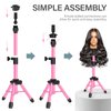 AliLeader 25 Inch Mannequin Head Stand Tripod for Mannequin Head Wig Stand Tripod Wig Head Stand for Training Heads and Canvas Block Head (Mannequin Head Not Included,Pink)