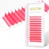 MERETON 12 Rows Colored Lash Extensions Pink 0.07mm D Curl 8-15mm Mixed Length Color Lashes Extension Individual Single Classic Eyelash Extensions