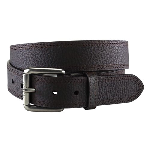 ARIAT Men's Triple Row Stitch Leather Work Belt with Removable Roller Buckle (Dark Brown, Size 36)
