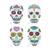Halloween Party Tattoo Stickers Funny Face Neon Fake Tattoo Luminous Festival Accessories Decor DIY Self Adhesive Rose Scar Masquerade Temporary Tattoo Stickers for Women and Girls 4PCS