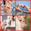 75Pcs Valentine's Day Temporary Tattoos for Women Kids, 12 Sheets Red Black Love Heart Flowers Tattoo Stickers for Body and Items Decoration
