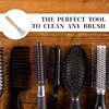 Hair Brush Cleaner, Portable and Mini Hairbrush Cleaner Tool Metal Wire Rake and Ergonomic Wooden Handle Comb Cleaning Brush for Removing Hair Dust Home and Salon Use