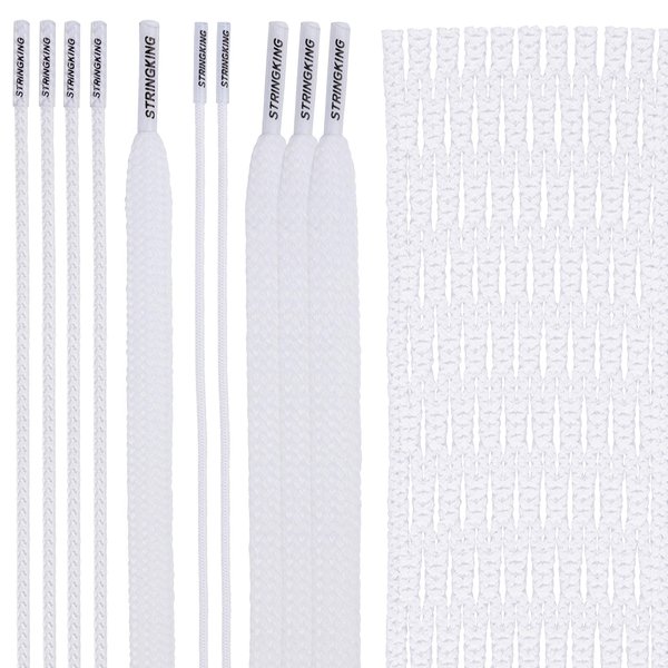 StringKing Type 3X Semi-Hard Lacrosse Mesh Kit with Mesh and Strings (White)