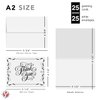 Thank You Greeting Cards and Envelopes – Elegant Fold Over Greetings for Wedding, Christmas, Valentine’s, Bridal Shower, Anniversary – Blank Inside | 4.5 x 5.5” (A2 Size) | 25 per Pack