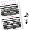 Cluster Lashes D Curl Lash Clusters 280 Pcs Lash Extension Clusters Individual Lashes Soft DIY Eyelash Extensions Mixed Tray Eyelash Clusters Natural Look (40D+50D-0.07D, 8-16mm)