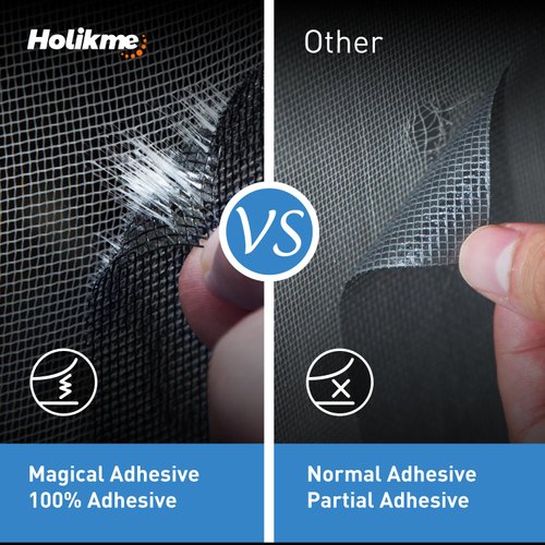 Holikme Window Screen Repair Kit（2"W×80"L）, Door Window Fly Lanai Screen Repair Patch Tape Strong Adhesive Long Lasting Fiberglass Covering Wire Mesh Repair Tape Seal for Repair Holes Tears, Grey