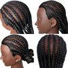 100% Real Hair Mannequin Head 16" Hairdresser Cosmetology Manikin Training Practice Doll Head for for Hairstyling (Black 16inch B)