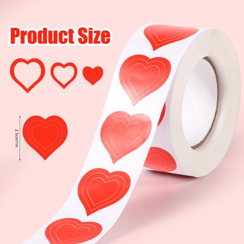 500PCS Tanning Stickers, 1 Inch Red Heart Shaped Body Stickers Sun Body Stickers for Tanning Self Adhesive Tanning Bed Stickers Sunbathing Stickers