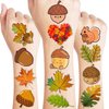 Cute Fall Leaves Temporary Tattoos Oak Birthday Party Decorations Favors Supplies Pinecone Autumn Themed Stickers 10 Sheets 100 PCS Gifts for Baby Kids Girls Boys Decor Class School Carnival Christmas
