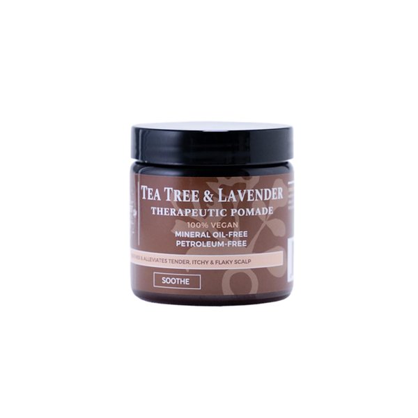 Qhemet Biologics Tea Tree & Lavender Therapeutic Pomade - Soothing Anti-Dandruff Pomade and Scalp Treatment - Nourish Tender, Dry, Itchy Scalp & Combat Dandruff (4 oz)