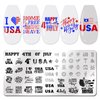 XEAOHESY 6pcs 4th of July Nail Stamping Plates for Nails Independence Day Nail Stamping Kit Patriotic American Flag Stars Statue of Liberty Image Plates Nail Stamper Plates for Women Nail Art