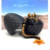 3D Printed Dragon with Dragon Egg, Articulated Black and Orange Cherry Blossom Dragon, Executive Desk Toy, Fidget ADHD Autism Toy D064-BE