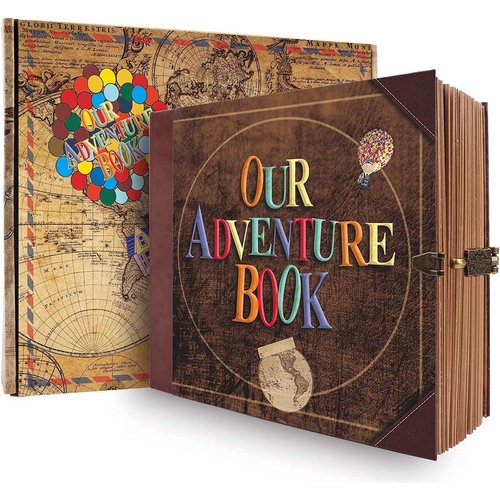 Our Adventure Book Travel Diary Photo Book,Scrapbook, Photo Album,Retro Style Travel Souvenir, Vintage Guestbook DIY Anniversary Wedding Travel Writing Baby Friend Gift, Valentine's Day Gift(Ball)