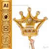 3Pcs Crown Gold Foil Balloon Decorations - Crown Shape Balloons Gold Birthday Decorations Gold Foil Balloons for Party Decor - Gold Crown Royal Prince Birthday Party Decoration Gold Balloons