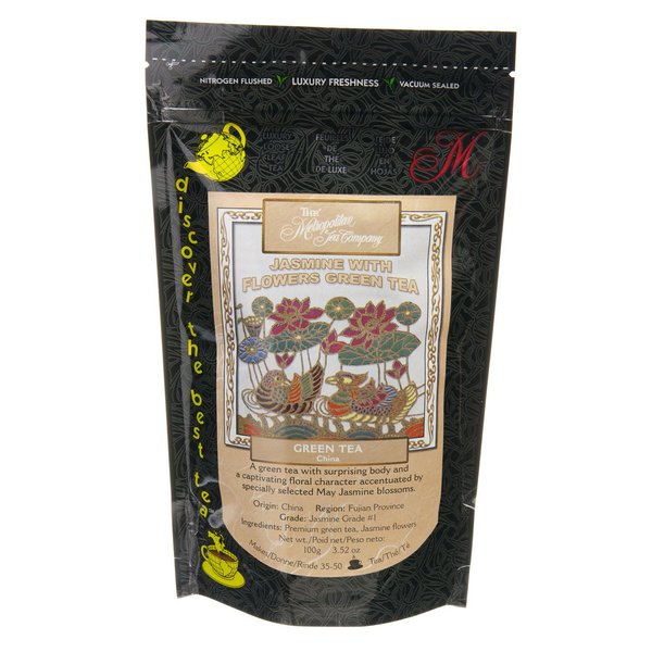 Metropolitan Tea Discovery Loose Tea Pack, Jasmine with Flowers Green Tea, 100gm