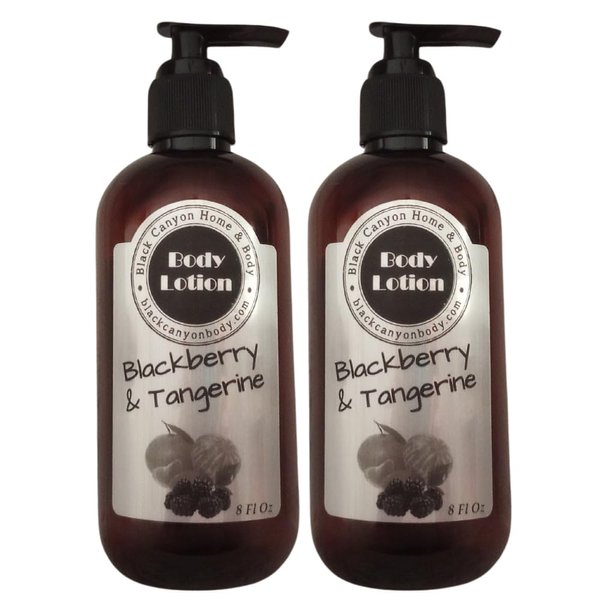 Black Canyon Blackberry & Tangerine Scented Luxury Body Lotion with Lanolin and Jojoba Oil, 8 Oz (2 Pack)