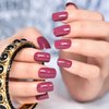 ELEVENAIL Press on Nails Glossy Dark Rose Pink False Nails Medium Length Squoval Nail Art Tips Salon Women Girls DIY Manicure Daily Reusable Daily Office Home Party Acrylic Stick On Fake Nails