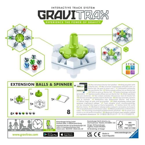 Ravensburger Gravitrax Balls & Spinner Accessory - Marble Run & STEM Toy for Kids Age 8 & Up | Enhance Your Gravitrax Experience | Perfect for Marble Racing Enthusiasts