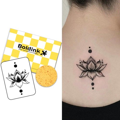 Boldink Temporary Tattoos, semi permanent tattoos, 15-day long lasting tattoo sticker, waterproof and anti-reflective, unique design（Flower 5）