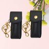 2pcs Clip- on Sleeve Key Chain Holder Leather Lip Balm Pouch Storage Bags Fashion Lipstick Case with Key Ring Portable for Women Girls Key Organizer Keychain
