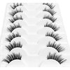 CB Value Pack 20 Pairs/ 2 Trays 3D Fluffy Half Lash Strip, 3/4 Length Cat-Eye False Eyelashes, Black Band Natural Look Wispy Soft Strip Lashes, Multiple Styles, 02 x 2 Trays