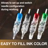 TONBAO Tattoo Cartridges Needles - 40pcs Assorted Disposable Tattoo Needles Cartridge Magnum #12 5M1 7M1 9M1 11M1 Mixed 0.35mm for Tattoo Artists