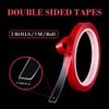 NOVAL Double Sided Tape 2 Rolls Press on Nails Adhesive Strong Sticky Mounting Tapes for Press on Nail Packaging