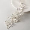 SWEETV Wedding Hair Clip Comb Handmade Bridal Hair Accessories for Women Wedding Hair piece,Silver