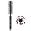 Small Round Hair Brush for Blow Drying Short, Thin, Fine Hair, Wooden Styling Blowout Roller Hairbrush with Soft Nylon Bristles, Both for Men & Women, 1.4 Inch
