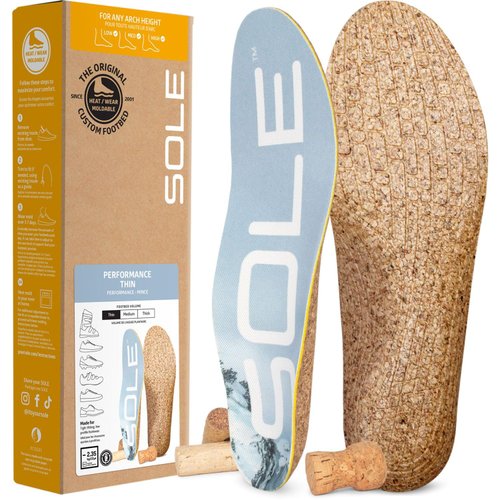SOLE Performance Thin Plantar Fasciitis Insoles, Men & Women - Arch Support Inserts for Foot Health and Heel Pain Relief, Orthotic Shoe Inserts Men & Women
