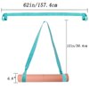 Tenalleys 1Pcs Light Blue Adjustable Yoga Mat Strap Multi-Purpose Straps Easy-Cinch Yoga Mat Sling for Carrying Training Equipment, 62inch (Yoga Mat Not Included)