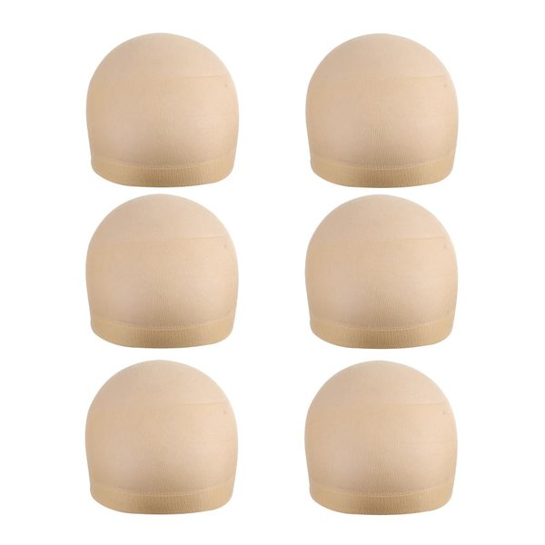 YANTAISIYU 6 Pieces Wig Caps Stocking Wig Cap for Lace Front Wigs Nylon Wig Cap for Women Mesh Wig Cap (Beige)