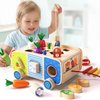 Dailyfunn Montessori Toys for Babies Toddlers Boys Girls1-3 Years Old Multifunctional Pull Toy Fishing Game Carrots Harvest Game Shape Sorter