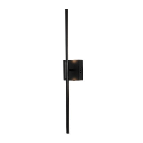 JONATHAN Y JYL7022C Makena 28" Dimmable Integrated LED Modern Metal Wall Sconce Minimalistic Contemporary 3000K 10W Bulbs Entryway Lobby Kitchen Bathroom Bedroom Living Room Hallway, Black