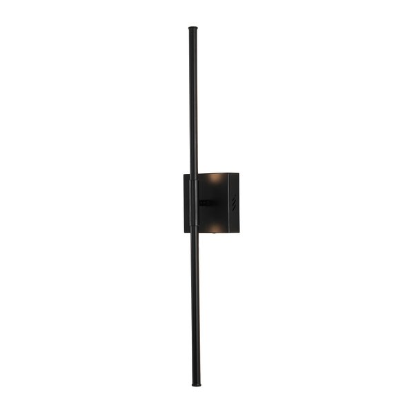 JONATHAN Y JYL7022C Makena 28" Dimmable Integrated LED Modern Metal Wall Sconce Minimalistic Contemporary 3000K 10W Bulbs Entryway Lobby Kitchen Bathroom Bedroom Living Room Hallway, Black