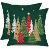 DFXSZ Christmas Pillow Covers 18x18 Inch Set of 2 Christmas Tree Decorative Green Throw Pillows Winter Christmas Decor for Home Couch 50