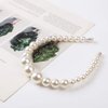 Guissi New Pearl Headbands Vintage Artificial Pearl Headbands Hair Hoop Twisted Velvet Tie Beading Wide Hairband Hair Accessories Hair Barrettes for Women Lady - 2 Packs