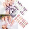 Sutaozhi Semi Cured Gel Nail Strips Stickers for Nail Art 8Sheets Gel Nail Stickers Flowers Heart Star French Nail Design Nail Wraps Decals Glitter Nail Polish Strips Nail Decoration for Nail Supplies