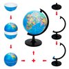 Exerz 8" World Globe - Political Map Educational Globe - Self Assembled School Globe - Spinning Globe