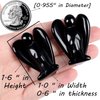 QINJIEJIE Black Obsidian Angel Crystals Healing Pocket Guardian Angel Decor Polished Healing Crystal Gemstone Carved Statue Peace Angel Figurine Spiritual Gift Meditation Protect for Angel Lover