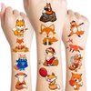 100 PCS Christmas Animal Fox Temporary Tattoos Sticker Fall Woodland Jungle Fox 1st Birthday Party Decorations Supplies Favors Gifts Boys Girls Safari Zoo Cute Fake Tattoo School Reward Themed