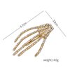 4Pcs Skeleton Hand Hair Clips Crystal Skeleton Hair Clips Punk Horror Halloween Hair Clips for Women Halloween Alligator Hair Clips Halloween Hair Accessories for Women Skeleton Accessories