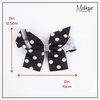 Patterned Hair Bow for Women and Girls with Silver Rhinestones 1 Piece (Polka Dot)