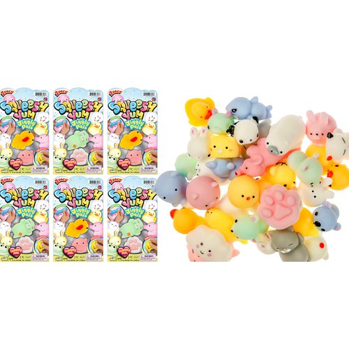 JA-RU Mochi Squishy Animals Jiggly Toys (6 Pack, 12 pcs) Mini Desk Pet Kawaii Squishies. Cute Stuff for Teen Girls. Stress Relief Toy. Kids Party Favors & Classroom Prizes. 3343-6slp