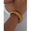 CONRAN KREMIX Gold Chunky Bangle Stretch Bracelets For Women 14K Real Gold Filled Stainless Steel Cuff Bracelet Non Tarnish Trendy Jewelry 20MM Width,8 Inches