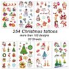 254PCS Christmas Tattoos Temporary for Kids - Holiday/Christmas Stocking Stuffers - Xmas Party Goodie/Gift Bags Favors Supplies (30 Sheets)