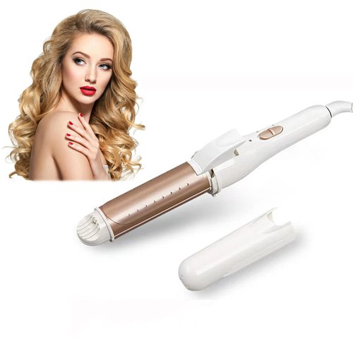 ERWARZY 2-in-1 Curling Wand & Titanium Flat Iron Hair Straightener Adjustable Temp Negative Ion Flat Iron with Titanium Plates 15s Fast Heating,Gift for Girls Women (Gold)