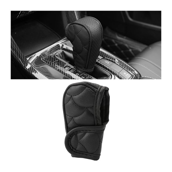 Bittwee Car Gear Shift Cover, Waterproof PU Leather Manual/Automatic Automotive Gear Stick Shift Knob Rod Dust Cover Protector with Velcro, Vehicle Interior Accessories