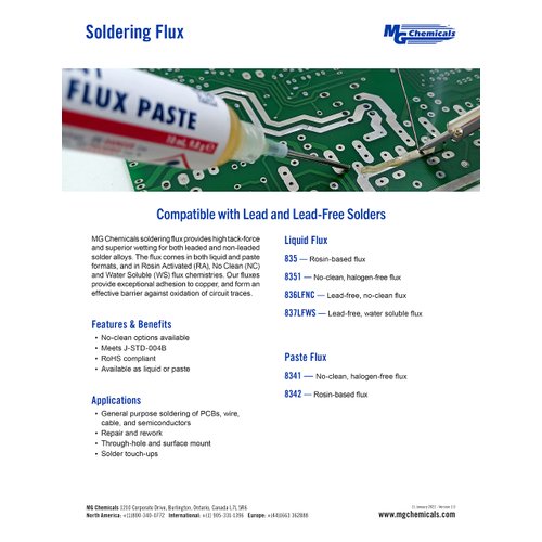MG Chemicals - 8341-10ML 8341 No Clean Flux Paste, 10 milliliters Pneumatic Dispenser (Complete with Plunger & Dispensing Tip)